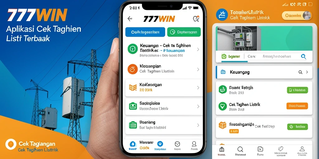 Tampilan antarmuka 777WIN yang sederhana dan informatif untuk cek tagihan listrik.