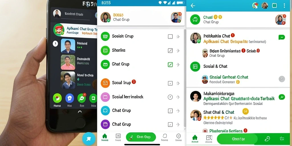Antarmuka aplikasi Chat Grup 8055 yang menarik dan fungsional.
