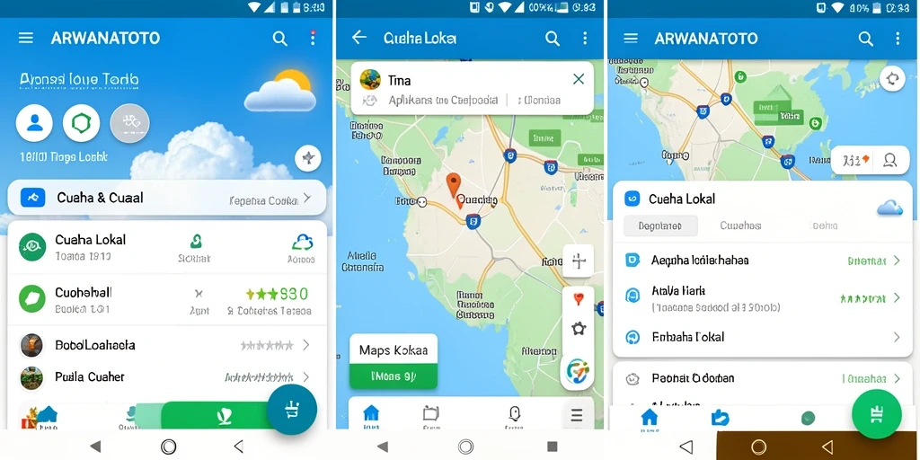 Tampilan antarmuka ARWANATOTO dengan informasi cuaca terkini.