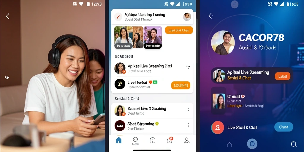 Antarmuka menarik dari aplikasi Live Streaming CACOR78 yang interaktif.