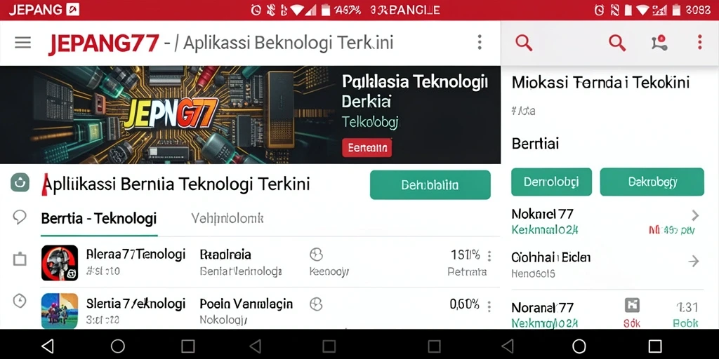 Antarmuka intuitif dan fungsi aplikasi berita teknologi.