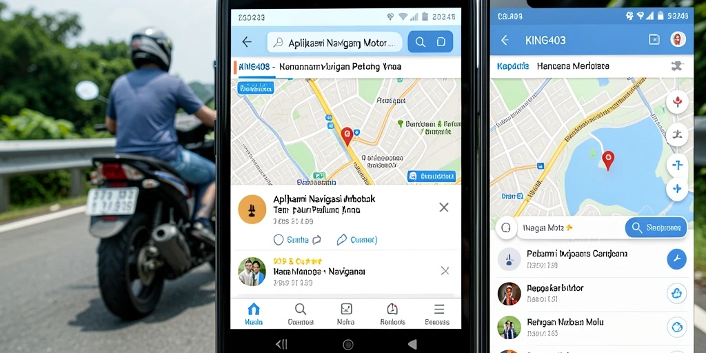 Antarmuka KING403 yang jelas dan informatif untuk navigasi motor.