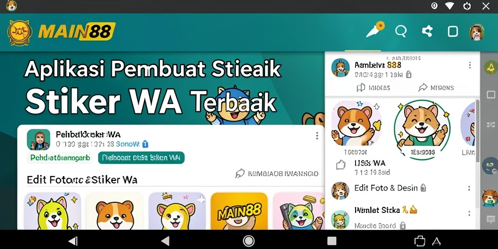 Antarmuka aplikasi Pembuat Stiker WA yang user-friendly dan menarik.
