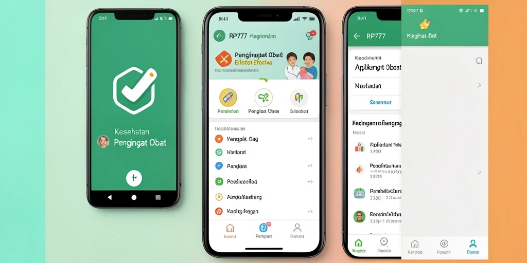 Antarmuka RP777 yang sederhana dan informatif untuk Pengingat Obat.