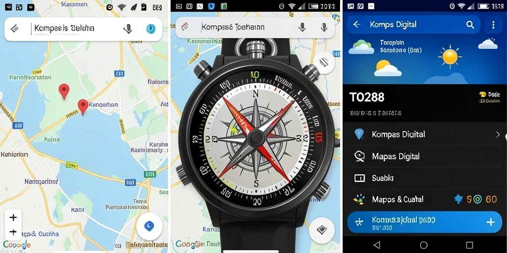 Tampilan antarmuka TO288 dengan fitur Kompas Digital yang user-friendly.