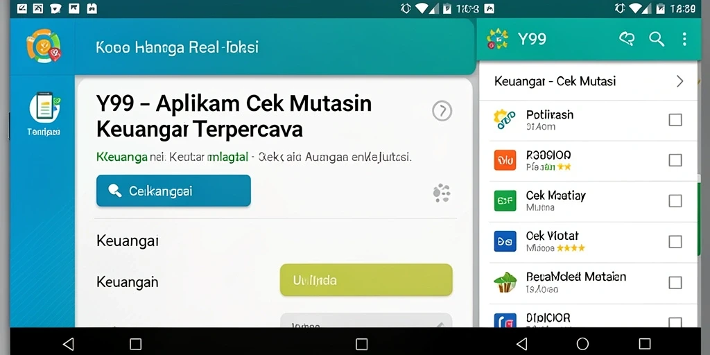 Tampilan antarmuka Y89 untuk cek mutasi keuangan.